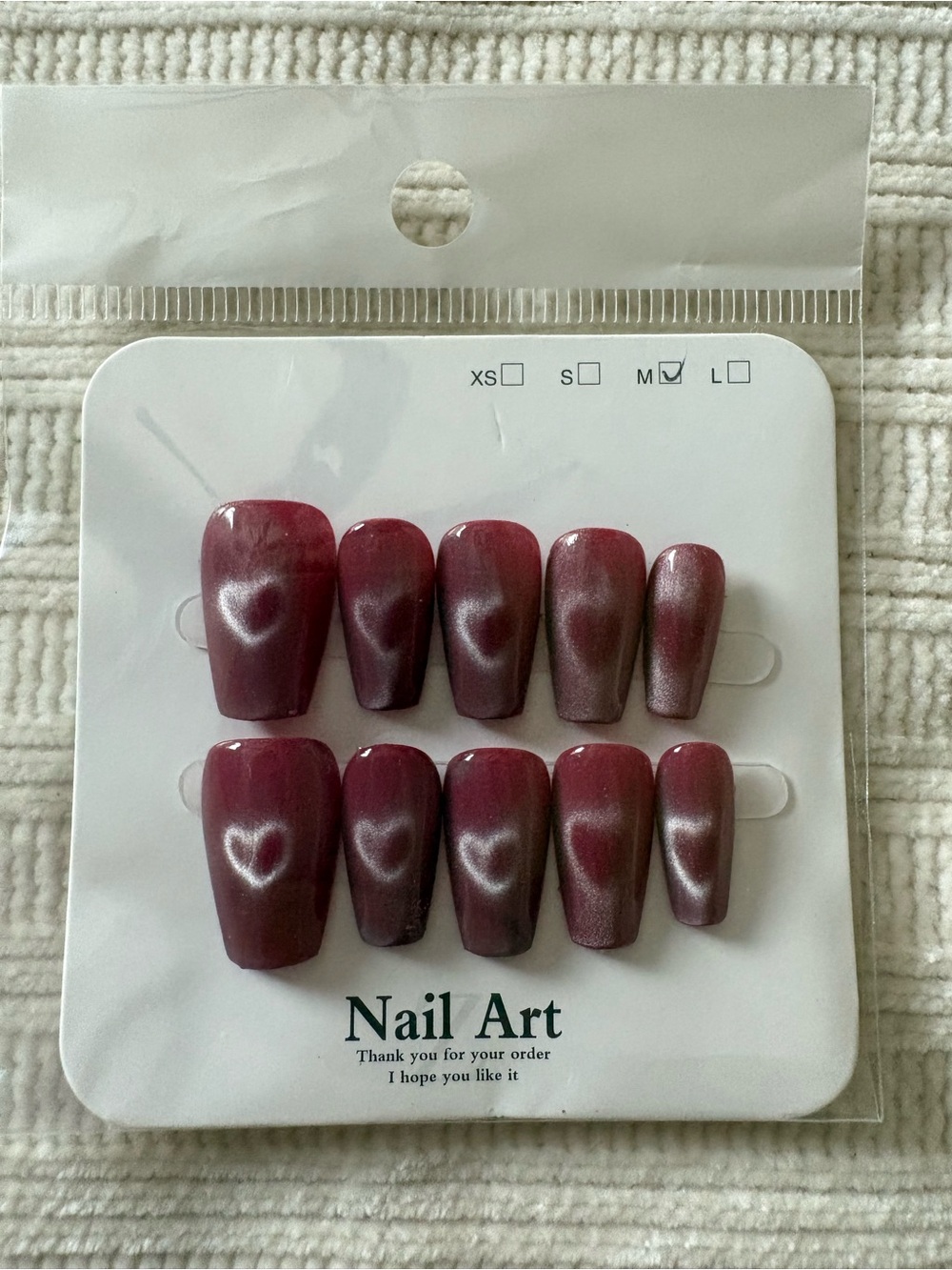 Press-On Nails in Shimmering Berry Pink Size Medium